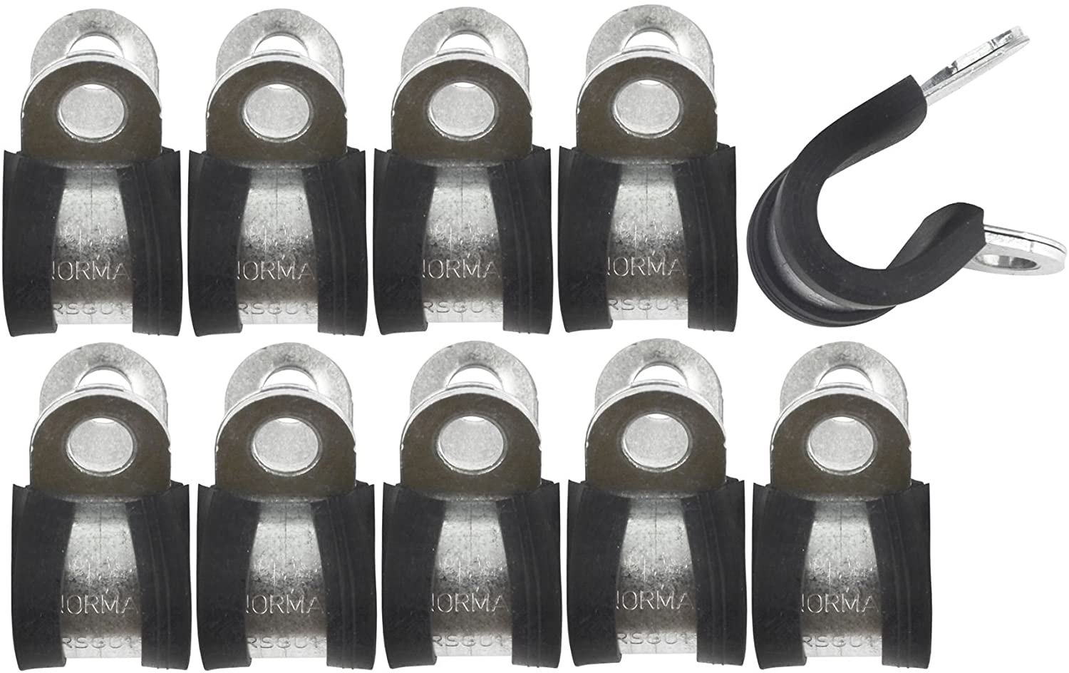 AB Tools Brake Pipe Clips Rubber Lined P Clips 3/8