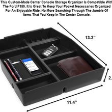 lebogner Center Console Organizer Storage Tray Compatible With Ford F150, Armrest Console Secondary Accessories Box With 5 Compartments, Coin Holder & Glasses Holder, Full Tray (2015-2020 Most Models)