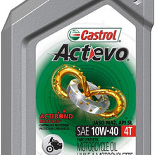 Castrol 06130 Actevo 10W-40 Part Synthetic 4T Motorcycle Oil - 1 Quart Bottle, (Pack of 6)