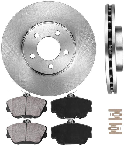 CRK13506 FRONT 293 mm Premium OE 5 Lug [2] Brake Disc Rotors + [4] Ceramic Brake Pads + Clips