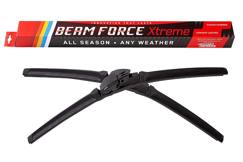 Beam Force XTREME 24”+19” Wiper Blades w/Japanese Fukoku Rubber for Longest Life, 6-MO Warranty (Pair)