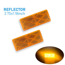 WELNENT E-Mark DOT 4A CCC 2pcs Rectangle Reflector Self Adhesive Stick on Trailer Driveway Mailbox (Amber)