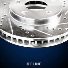 R1 Concepts KEDS12148 Eline Series Cross-Drilled Slotted Rotors And Ceramic Pads Kit - Front
