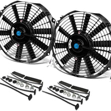 DNA Motoring RAF-12-RD+FMK-X2 2Pcs 12" Inch Electric Radiator Cooling Fan kit (Red)