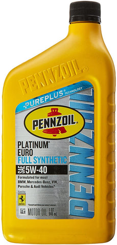 Pennzoil Platinum Euro Full Synthetic 5W-40 Motor Oil (1-Quart, Single-Pack)
