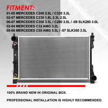 Replacement for Mercedes-Benz C-Class W203 SLK 1-5/16 inches Inlet OE Style Aluminum Direct Replacement Racing Radiator