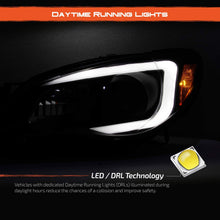 For 2006-07 Subaru Impreza LED Daytime Running Lamp Strip Projector Headlights Black Housing Clear Lens Full Set