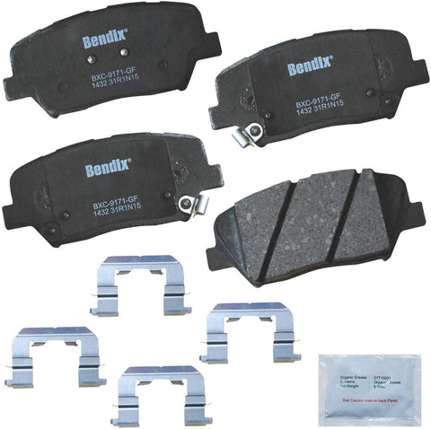 Bendix Premium Copper Free CFC1432 Premium Copper Free Ceramic Brake Pad (with Installation Hardware Front)