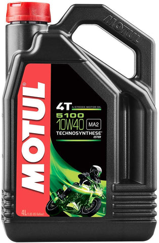 Motul 104068 5100 10W-40 4T Synthetic Blend Engine Oil, 4-Liters