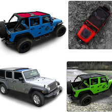 Shadeidea Jeep Wrangler Sun Shade JK Unlimited 4-Door Front & Rear-Black Mesh Screen Sunshade JKU 4D 2007-2018 Top Cover UV Blocker with Grab Bag-10 Years Warranty