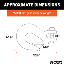 CURT 81920 5/8-Inch Forged Steel Clevis Slip Hook with Safety Latch, 65,000 lbs, 1-1/4-In Opening, 5/8" Pin