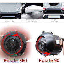 EWAY Mini Universal 360° Auto Backup Rear Front Side View Camera Rotatable Mirror Flush-Mount Metal Body Reverse Waterproof Car Safety Parking Reversing Cameras Hole Drilling