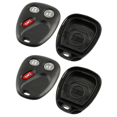 Case Shell Key Fob Keyless Entry Remote fits Chevy Tahoe Suburban Silverado Avalanche Equinox SSR / GMC Sierra Yukon / Cadillac Escalade / Hummer H2 / Pontiac Torrent / Saturn Vue (LHJ011), Set of 2