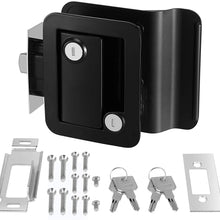 Kohree RV Travel Trailer Entry Door Lock with Paddle Deadbolt, Polar Black Camper Door Latch Handle with Keys RV Door Lock Replacement --Zinc Alloy Security Kit for Camper Horse Trailer Cargo Hauler