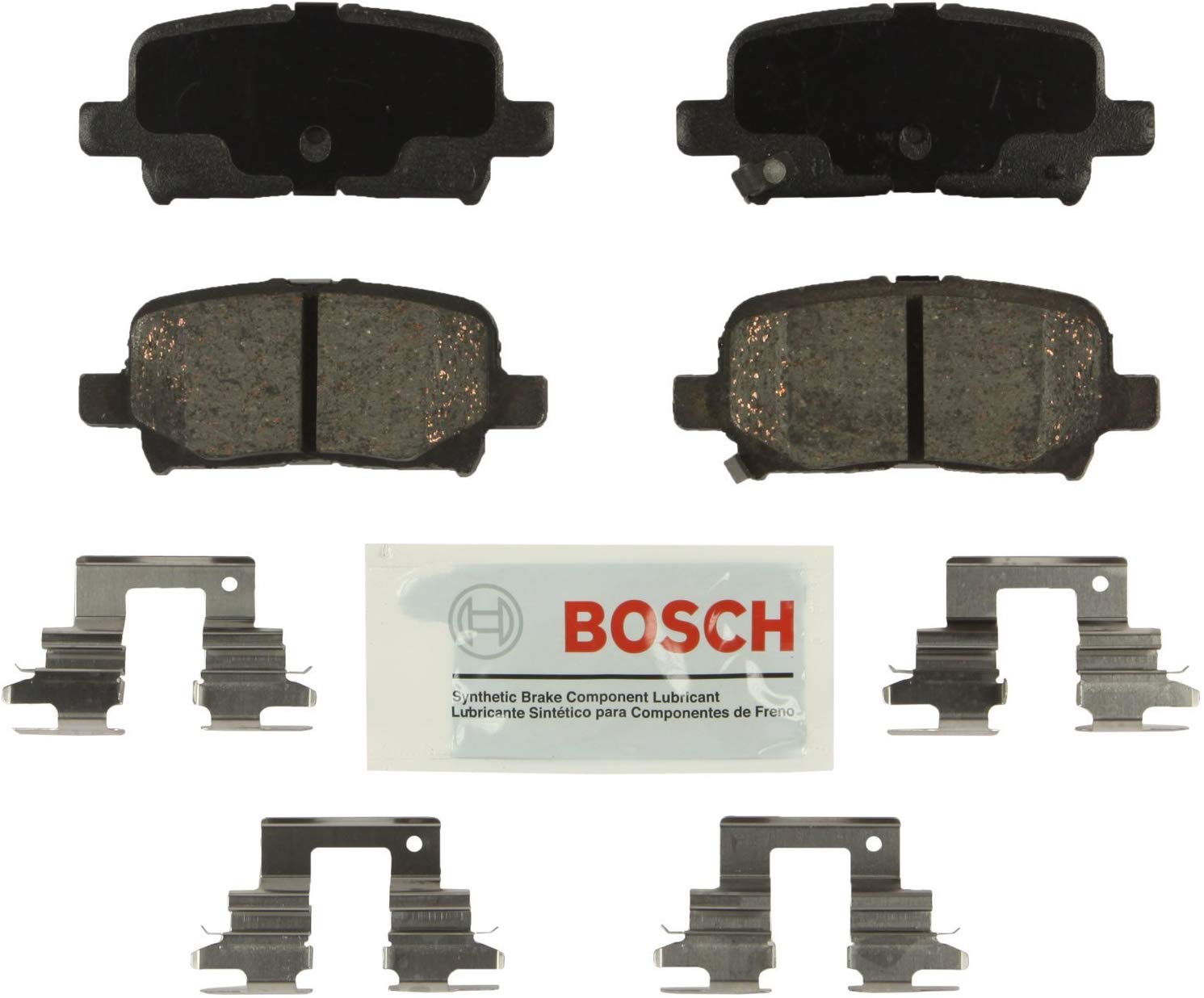 Bosch BE865H Blue Disc Brake Pad Set with Hardware For: Acura MDX; Honda Odyssey, Pilot, Rear