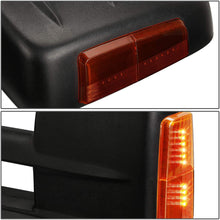 Pair Black Power Heated Smoked LED Turn Signal Light Side Towing Mirrors Replacement for Silverado Sierra 99-02