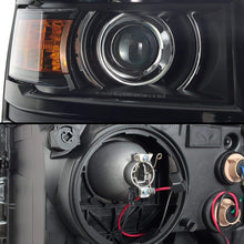 For 2014 2015 Chevy Silverado 1500 Pickup Truck Black Bezel Porjector Headlight Lamp Assembly Driver + Passenger Side