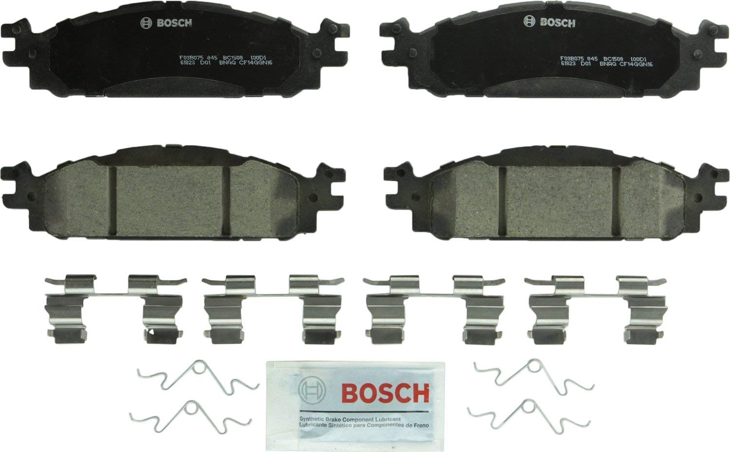 Bosch BC1508 QuietCast Premium Ceramic Disc Brake Pad Set For: Ford Explorer, Flex, Taurus; Lincoln MKS, MKT, Front