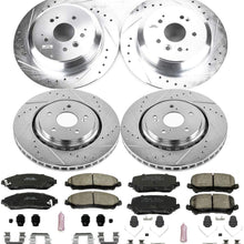Power Stop K6956 Front & Rear Brake Kit with Drilled/Slotted Brake Rotors and Z23 Evolution Ceramic Brake Pads