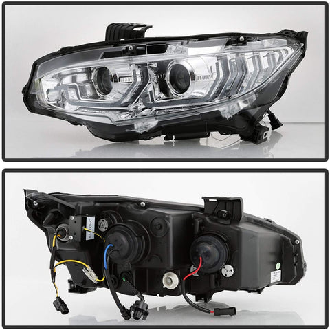 Spyder Auto 5086082 Projector Headlights w/LED Sequential Turn Signal Lights H1 Chrome Projector Headlights