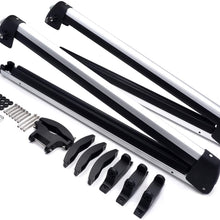 HTTMT Kayak- 32 Inches Rooftop SnowRack Plus Ski Rack Compatible with Cars Fits 6 Pairs Skis or Fits 4 Snowboard [P/N: US-Kayak-SKI-BK]