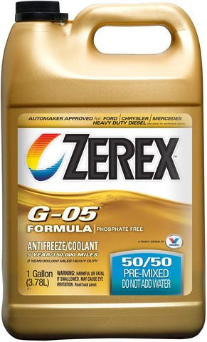 Zerex G05 Phosphate Free 50/50 Prediluted Ready-to-Use Antifreeze/Coolant 1 GA