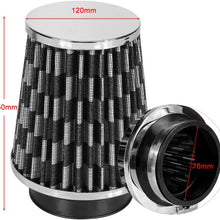 Air Filter, Car High Flow Cold Air Filter Intake Induction Kit High Power Mesh Cone(Black)
