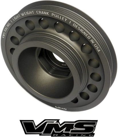 VMS Racing 93-01 Light Weight Billet Aluminum Crankshaft CRANK PULLEY Compatible with Honda Prelude with the 2.2L DOHC VTEC H22 H22A1 H22A4 engines 1993-2001