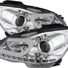 Spyder 5074249 Mercedes Benz W204 C-Class 12-13 Projector Headlights - Halogen Model Only (Not Compatible With Xenon/HID Model) - DRL - Black - High H1 (Included) - Low H7 (Included)
