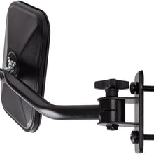 OxGord Side Mirror for Jeep Wrangler (Driver & Passenger Side) Quick Release with Adjustable Arms - Rectangular, Black