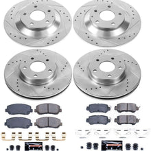 Power Stop K6965 Front & Rear Brake Kit with Drilled/Slotted Brake Rotors and Z23 Evolution Ceramic Brake Pads