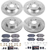 Power Stop K6965 Front & Rear Brake Kit with Drilled/Slotted Brake Rotors and Z23 Evolution Ceramic Brake Pads