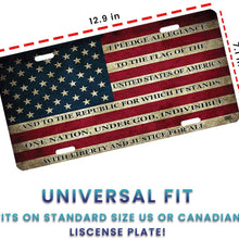 USA American Flag License Plate Cover – Zento Deals Patriotic Pledge of Allegiance Vintage Stainless Steel Thick Durable Novelty License Plate