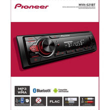 Pioneer MVH-S21BT Stereo Single DIN Bluetooth In-Dash USB MP3 Auxiliary AM/FM Android Smartphone Compatible Digital Media Car Stereo Receiver With Free ALPHASONIK Earbuds