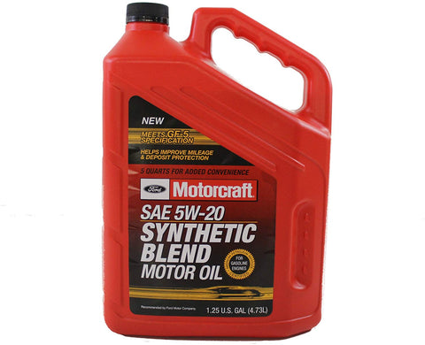 Genuine Ford Fluid XO-5W20-5Q3SP SAE 5W-20 Premium Synthetic Blend Motor Oil - 5 Quart Jug