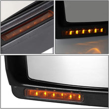 Pair Black Power Heated Amber LED Trun Signal w/Puddle Light Side Towing Mirror Replacement for Ford F-150 04-14