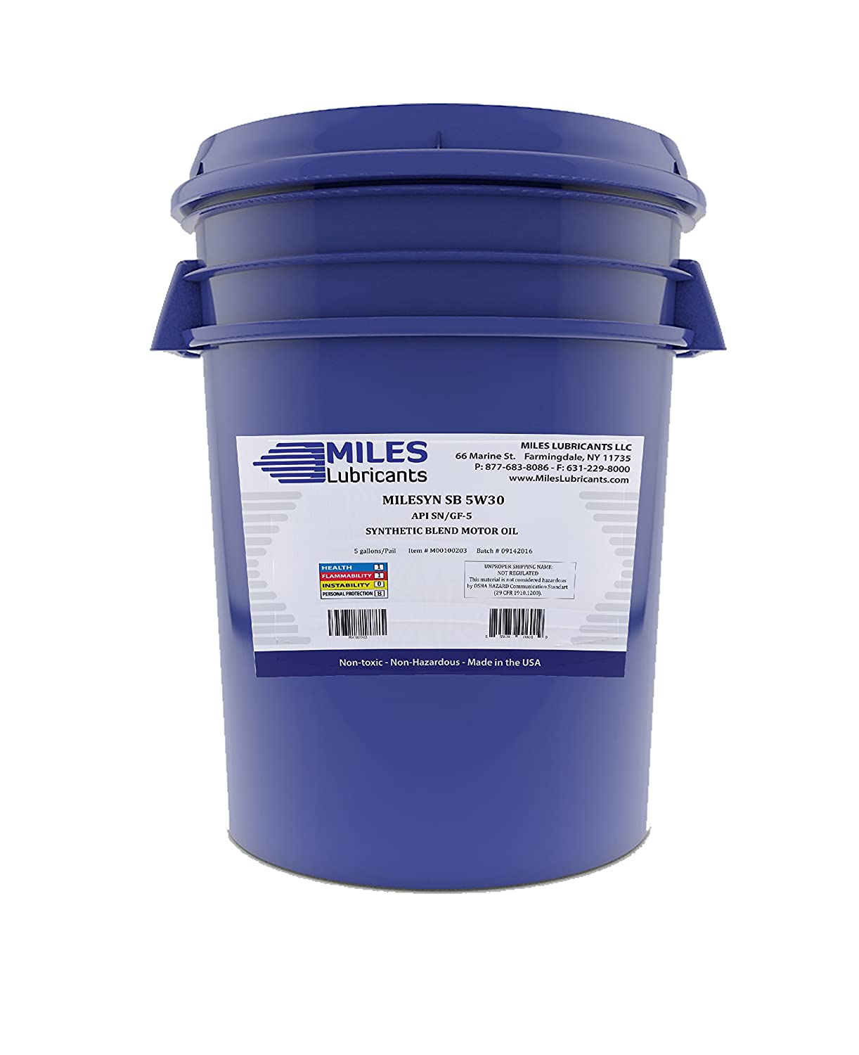 Milesyn SB 5W30 API GF-5/SN Synthetic Blend Motor Oil 5 Gallon Pail