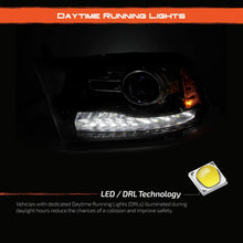[Halogen Upgrade]For 09-18 Dodge Ram 1500 2500 3500 Blk LED DRL Switchback Projector Headlight Lamps