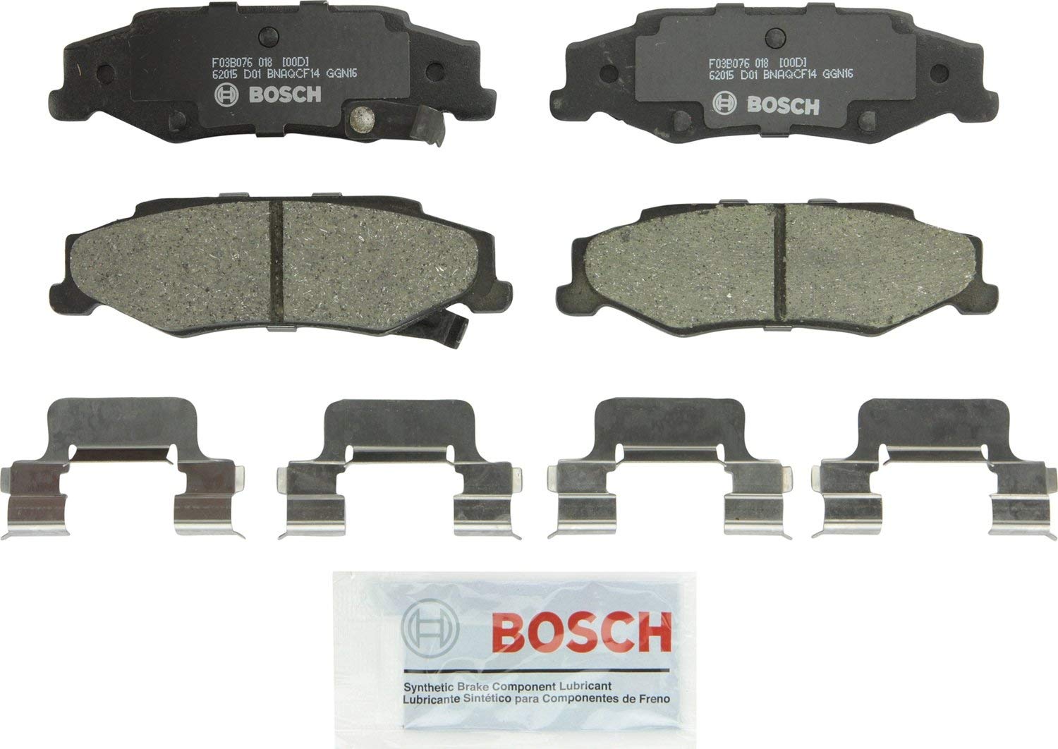 Bosch BC732 QuietCast Premium Ceramic Disc Brake Pad Set For 2004-2009 Cadillac XLR and 1997-2013 Chevrolet Corvette; Rear