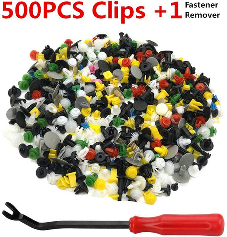 UNENDA Car Push Retainer Clips 630pcs with 16Most Popular Push Pins for Automotive Parts Sizes,Auto Push Pin Screw Clips with Blue Fastener Remover Tool for Toyota GM Ford Honda Acura Chrysler