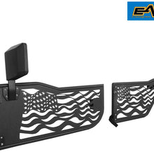 EAG US Flag 4 Tubular Door with Reflection Mirror Fit for 07-18 Jeep Wrangler JK 4 Door Only