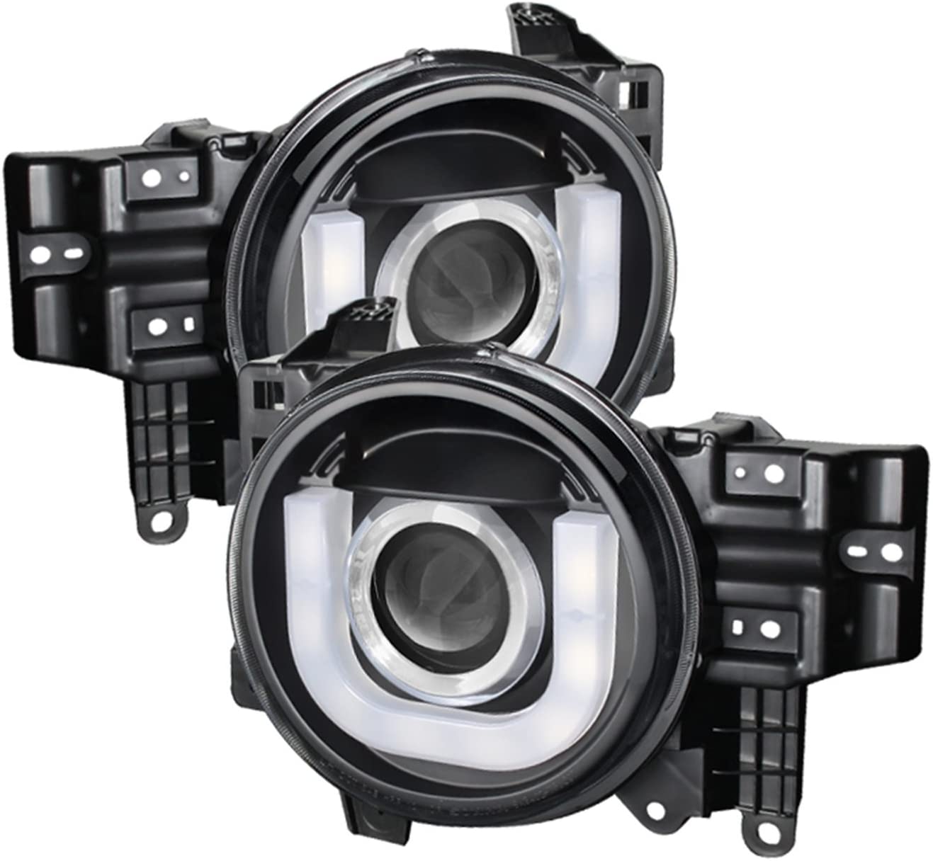 Spyder 5075314 Toyota FJ Cruiser 07-14 Projector Headlights - Halogen Model Only (Not Compatible With Xenon/HID Model) - 3D DRL LED - Black (Black)