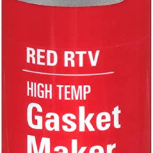 Permatex 81160 High-Temp Red RTV Silicone Gasket, 3 oz