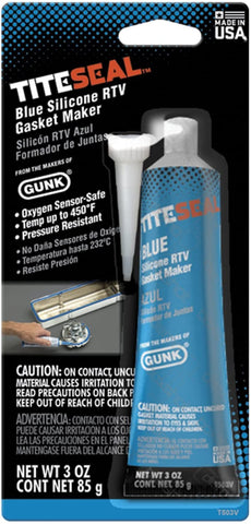 Gunk TITESEAL T503V Blue Silicone RTV Gasket Maker - 3 oz.