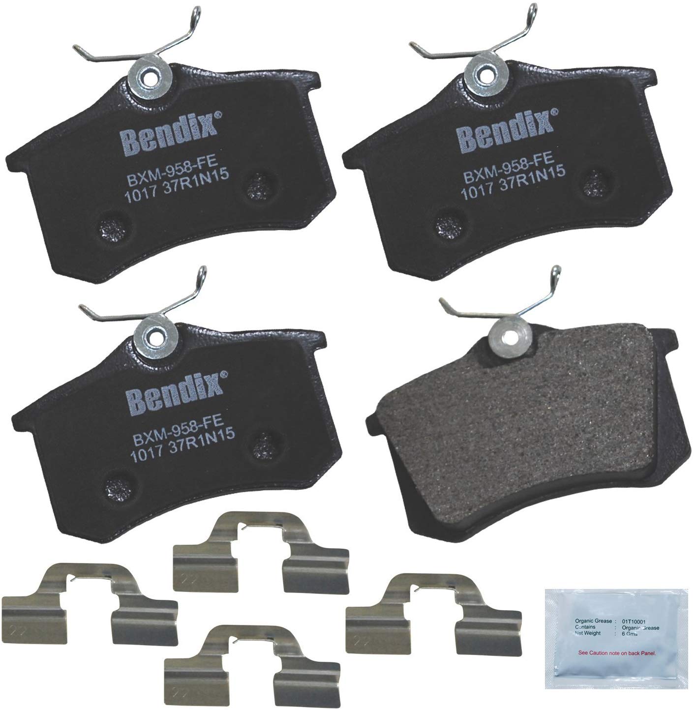 Bendix Premium Copper Free CFM1017 Premium Copper Free Semi-Metallic Brake Pad (with Installation Hardware Rear)