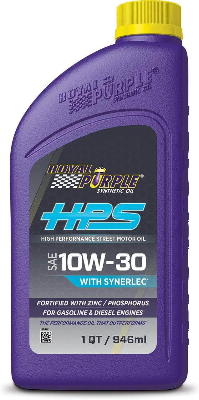 Royal Purple HPS 10W-30 Synthetic Motor Oil with Synerlec - 1 quart (Pack of 12)