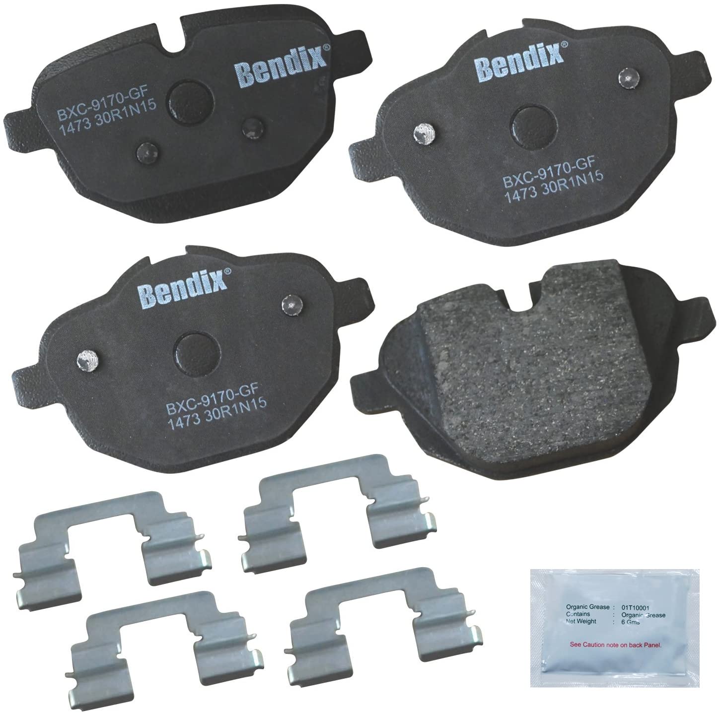 Bendix Premium Copper Free CFC1473 Ceramic Brake Pad (with Installation Hardware Rear)