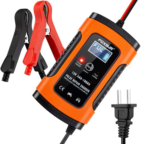 5 Amp 12V Automotive Smart Battery Charger/Maintainer for Car, Motorcycle, Lawn Mower, Boat, RV, SUV, ATV and More