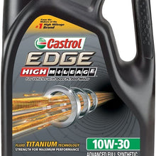 Castrol 03129C EDGE High Mileage 10W-30 Advanced Full Synthetic Motor Oil, 5 quart (5 Pack)