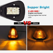 5pcs Amber Lens Amber LED Cab Roof Marker Lights, KOMAS Roof Top Lamp Clearance Running Light Replacement for Truck SUV Ford 1999-2016 E/F (Smoked Lens & Amber LED)